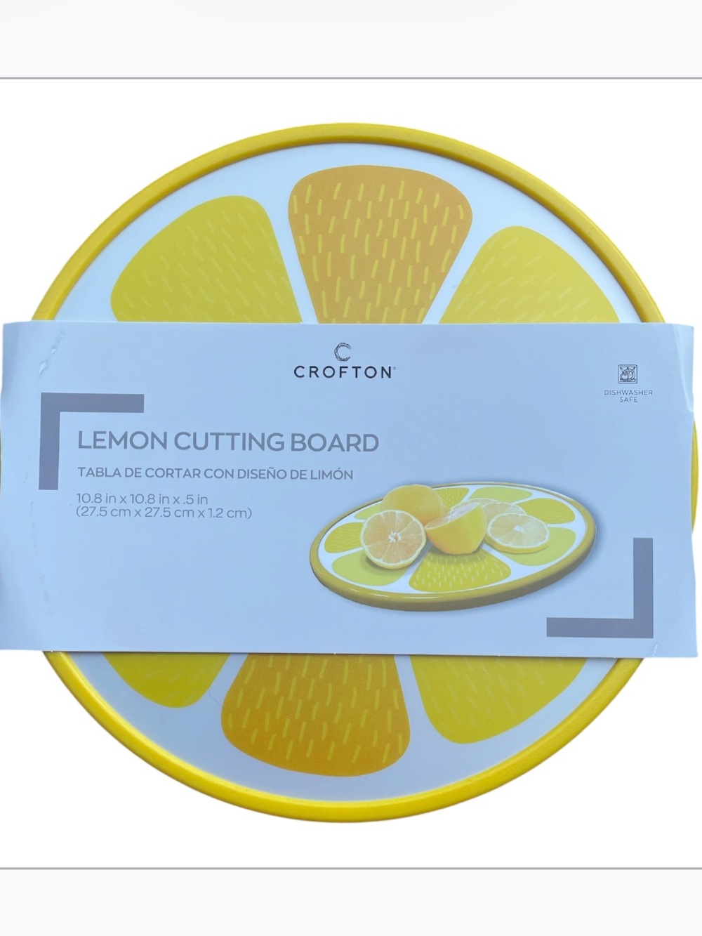Crofton lemon themed cutting board new with tags